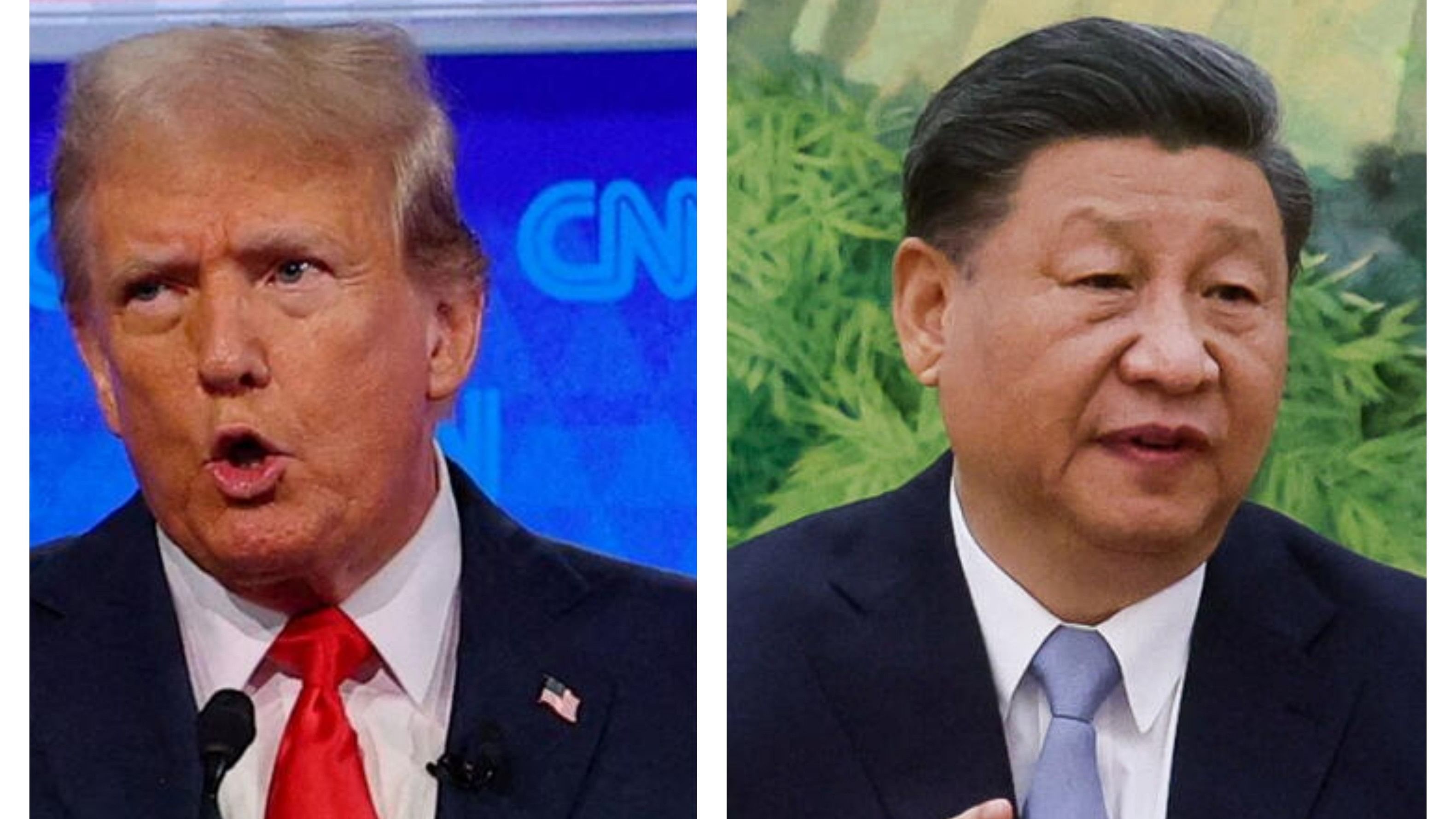 <div class="paragraphs"><p>Republican presidential candidate former US President Donald Trump (L) and&nbsp;Chinese President Xi Jinping (R).</p></div>